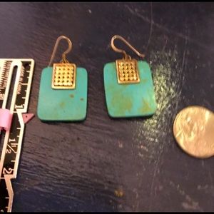 Turquoise & silver pierced earrings